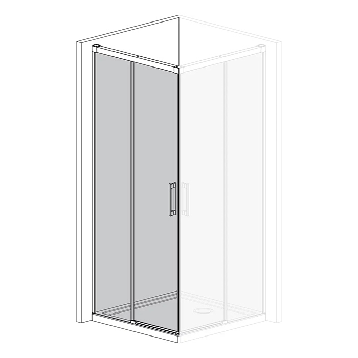 Radaway Idea KDD Душевая дверь 90см, раздвижная, левая, стекло прозрачное, покрытие Easy Clean, профиль: хром