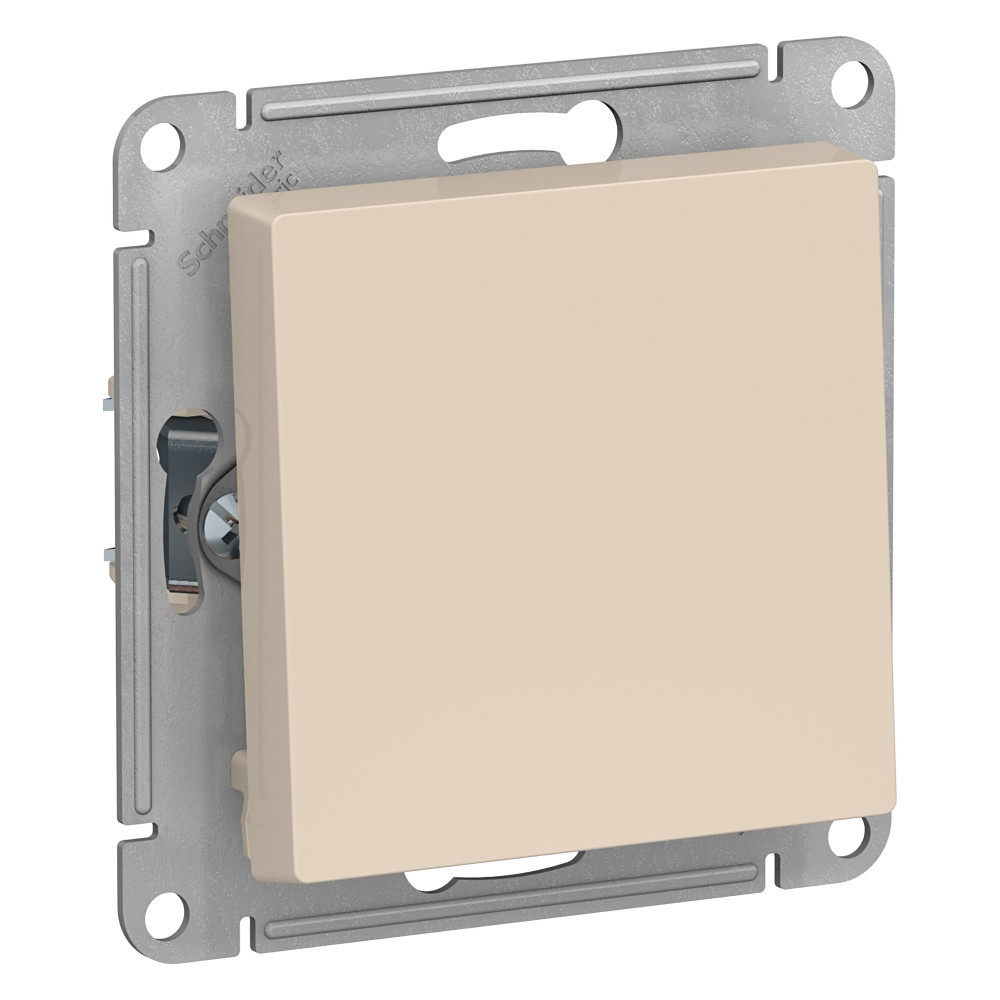 Кнопка нажимная сх.1, 10АХ, механизм Systeme Electric AtlasDesign Беж ATN000215
