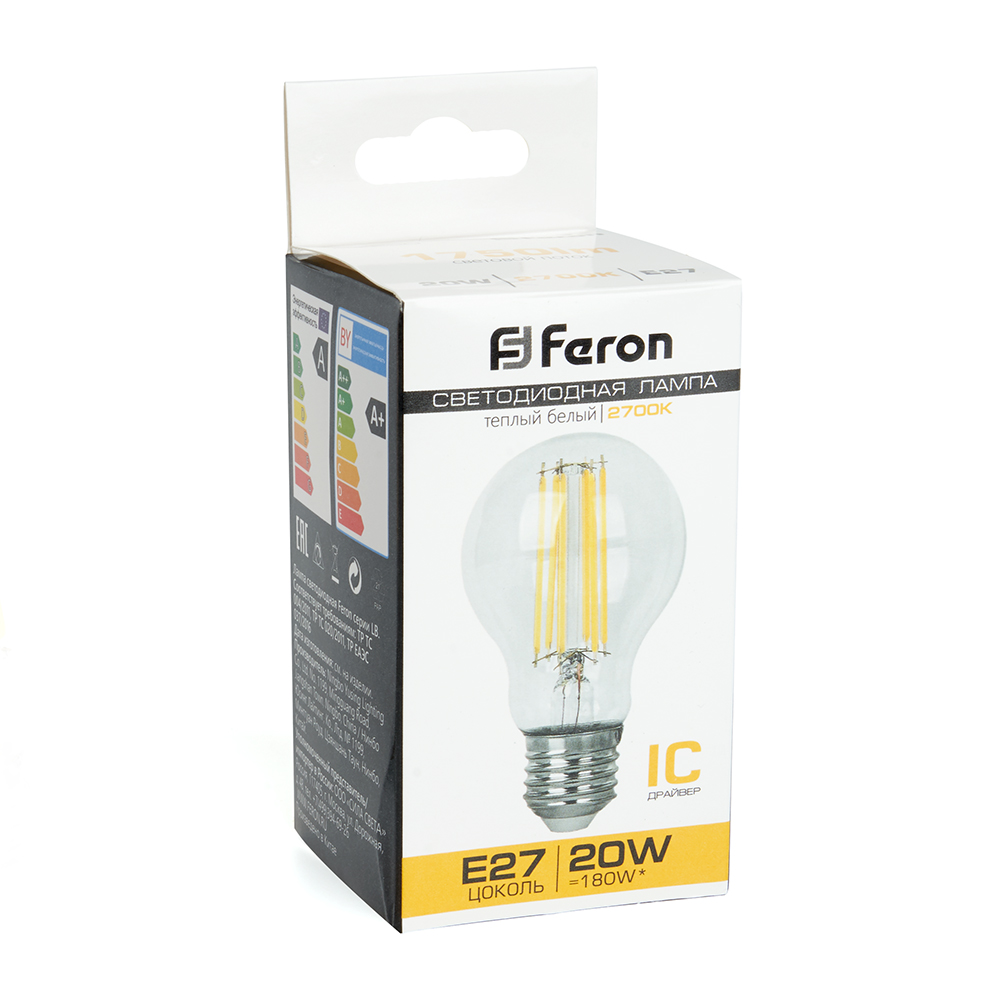 Лампа светодиодная Feron LB-620 Шар E27 20W 2700K 38245