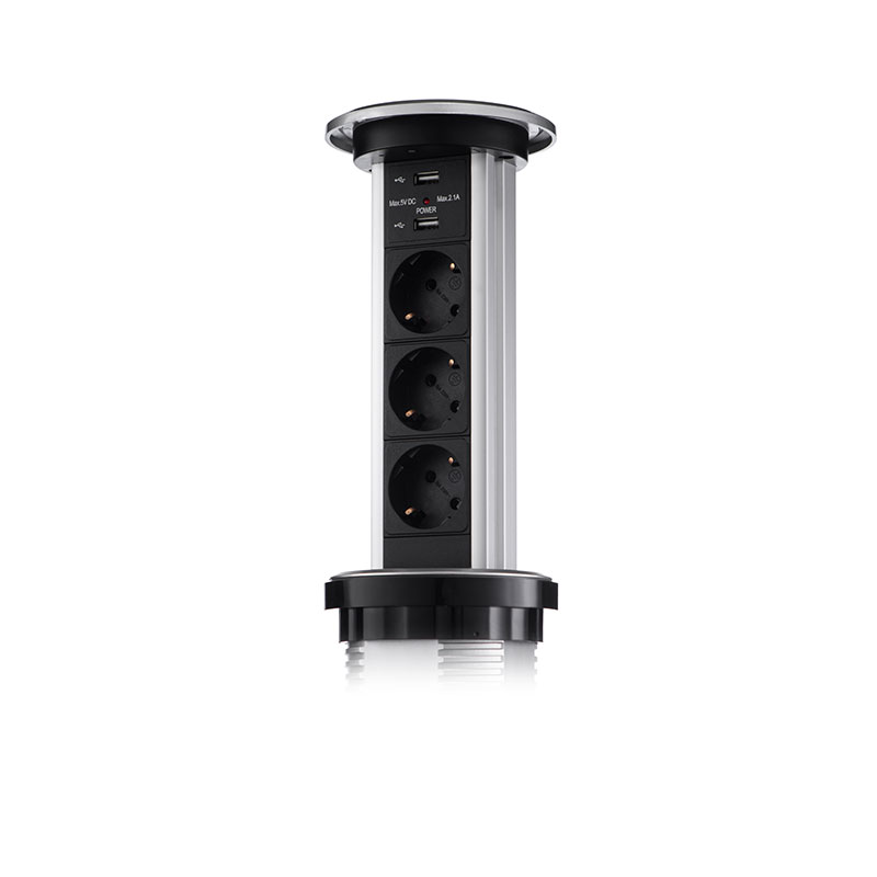 Сенсорный блок розеток LK (3 секции и 2 USB) Mebax 00-00001183