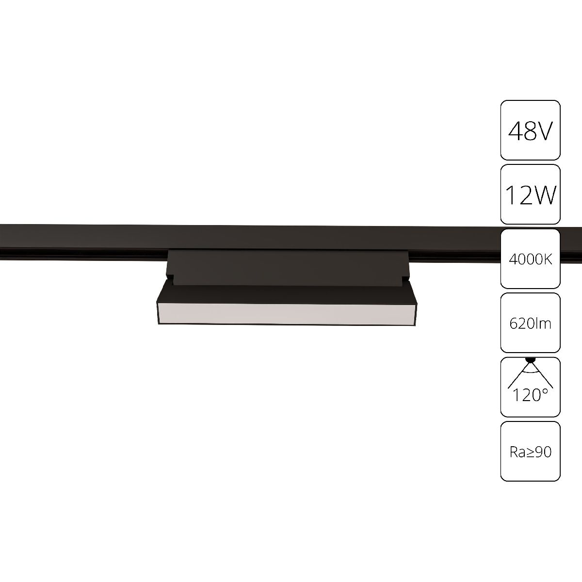 Трековый магнитный светильник Arte Lamp Linea A4669PL-1BK