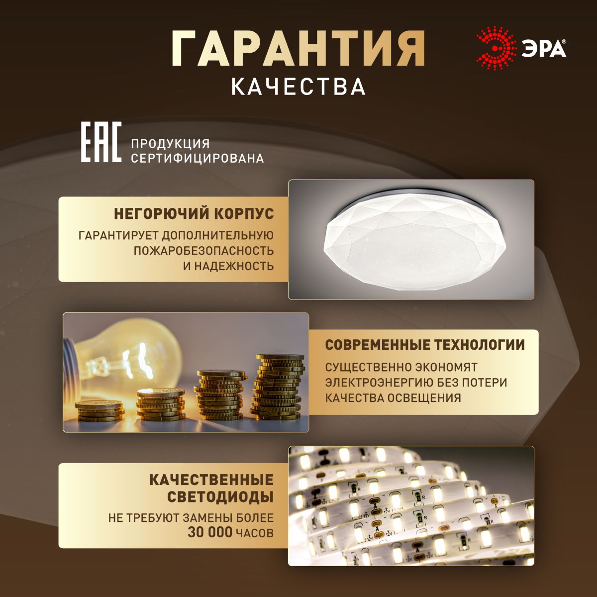 Потолочный светильник Эра Классик без ДУ SPB-6 WH 36W-4K Slim Sparkle