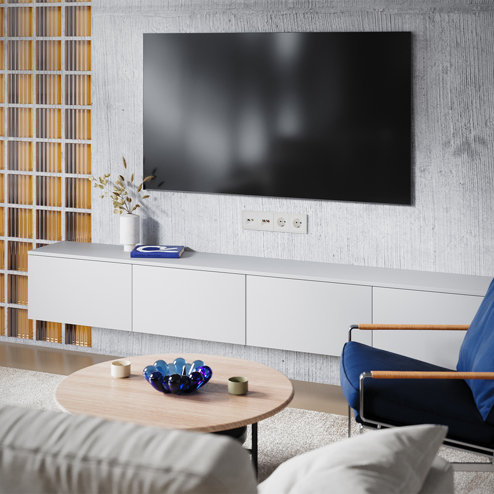 Накладка для розетки TV+RJ45 кат. 6 Voltum S70 (хлопок) VLS002713