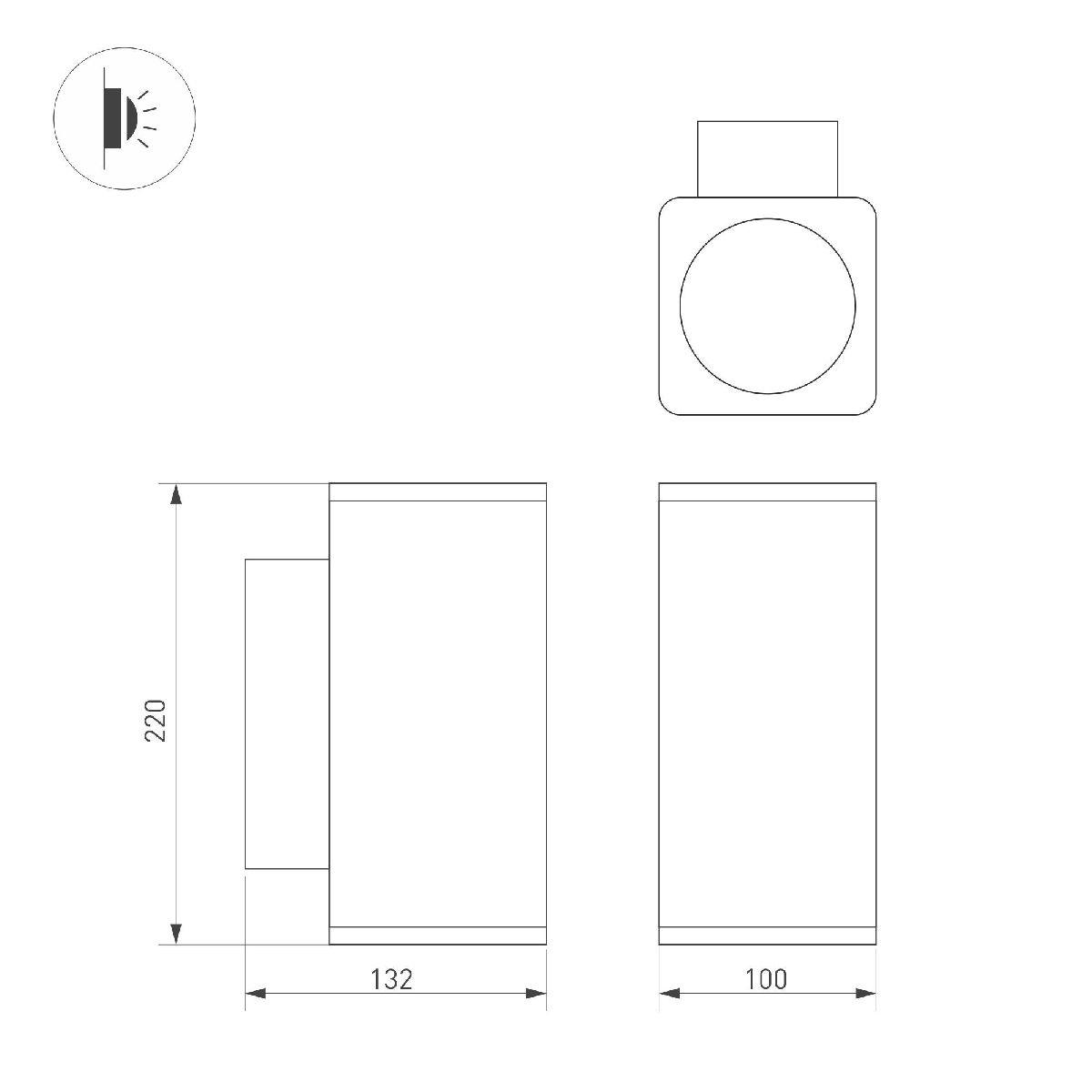 Уличный настенный светильник Arlight LGD-EVO-WALL-TWIN-S100x100-2x12W Warm3000 (GR, 44 deg, 230V) 046195