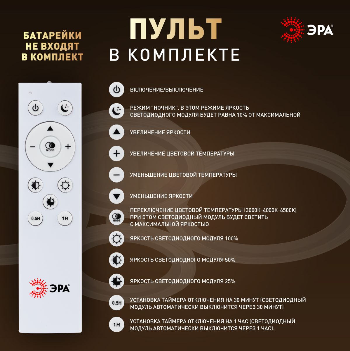 Потолочный светильник Эра Модерн Ring CLL-1-59W 3K-6,5K RC WH Б0069748
