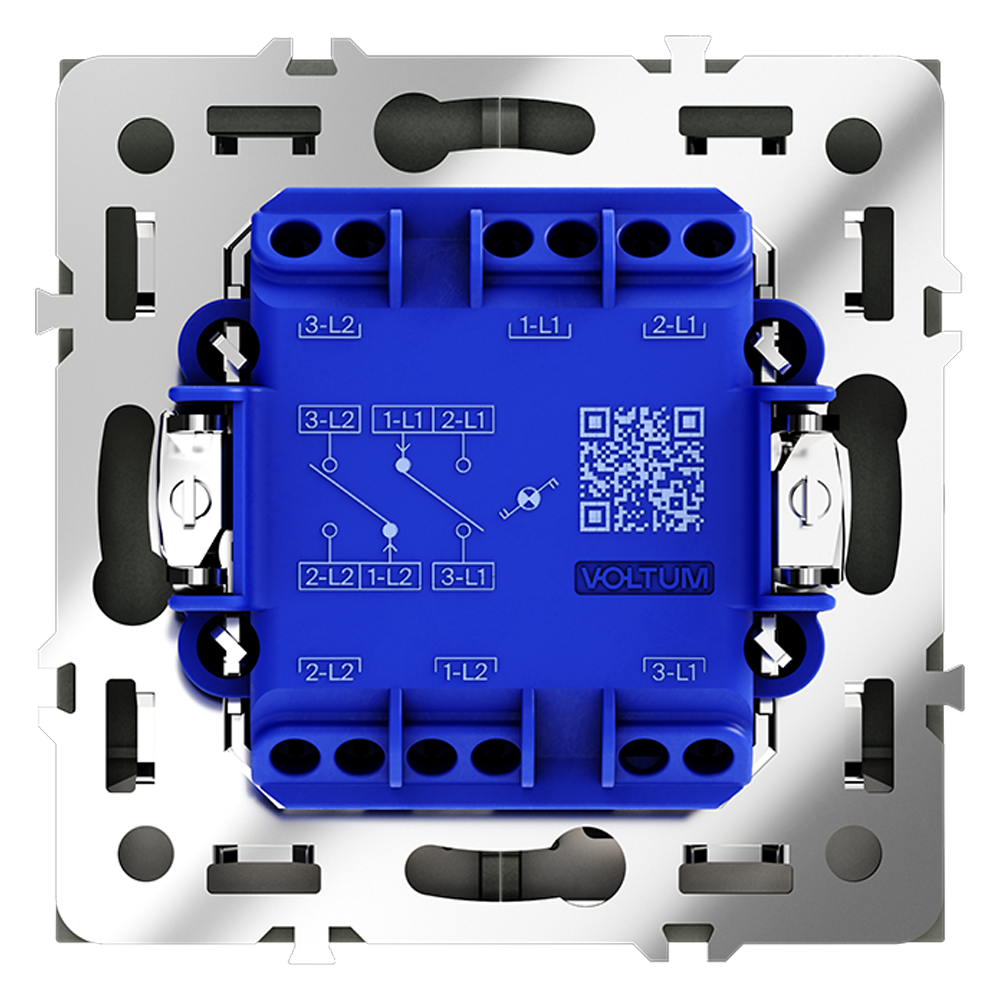 Проходной переключатель двухклавишный с подсветкой Voltum S70 VLS020407 (графит)