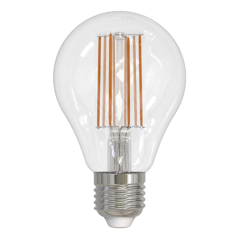 Лампа светодиодная филаментная (UL-00004871) Uniel E27 17W 4000K прозрачная LED-A70-17W/4000K/E27/CL PLS02WH