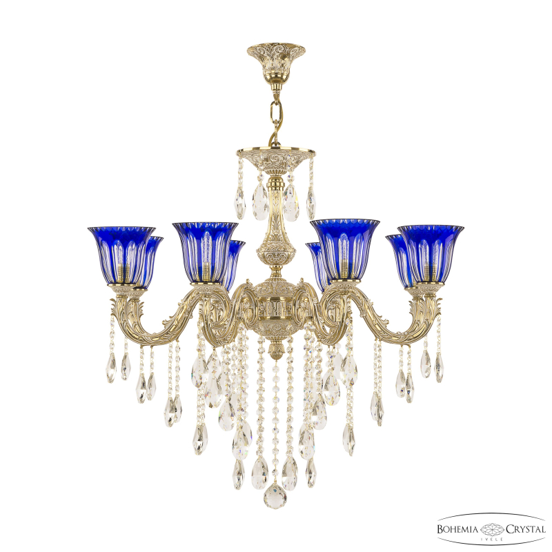 Подвесная люстра Bohemia Ivele Crystal Florence 71101/8/250 B GW P2 U Clear-Blue/H-1H