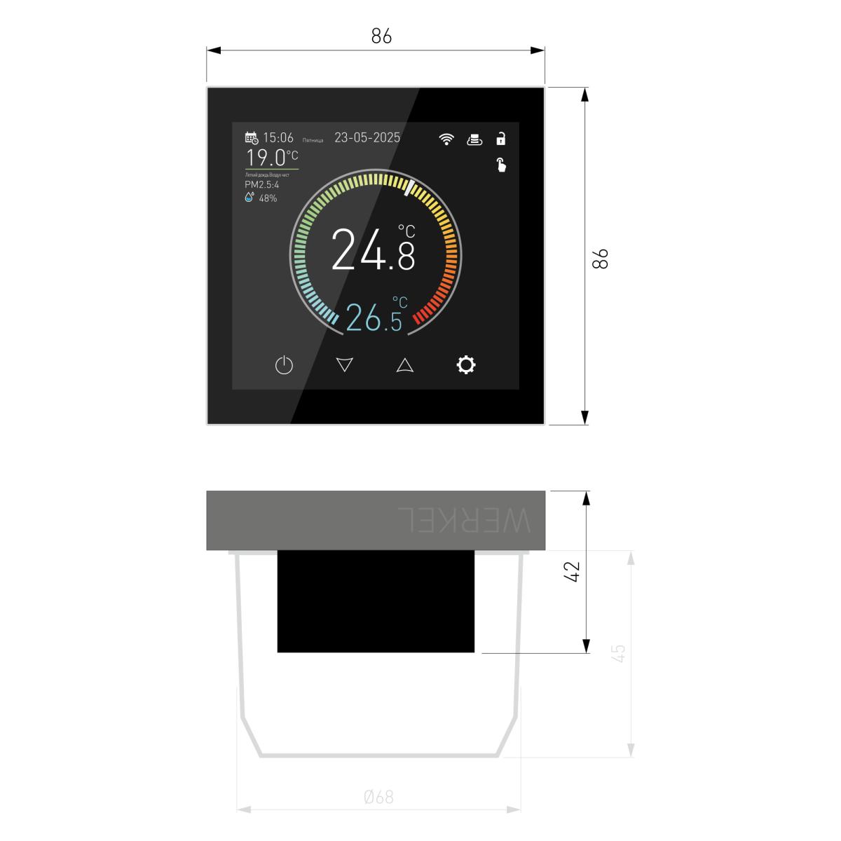 Умный сенсорный терморегулятор с LCD дисплеем Werkel W1851108 4690389217395 a071214