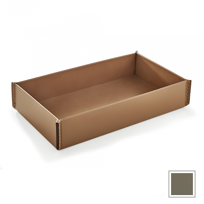 3SC Meridien Лоток 29х6х17см., настольный, гладкая кожа, цвет: Tortora