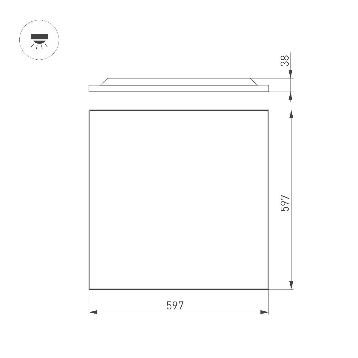 Встраиваемая светодиодная панель Arlight DL-TITAN-FRAMELESS-S600x600-40W Day4000 047923