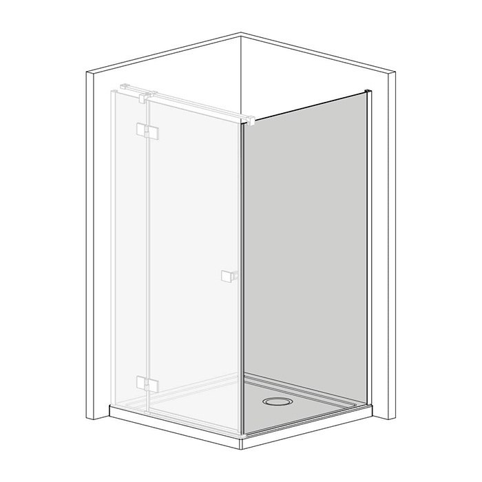 Radaway Furo / Essenza Боковая стенка 80см, стекло прозрачное, покрытие Easy Clean, профиль: хром