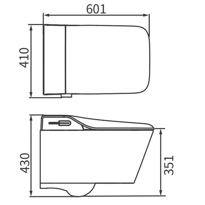Arrow Glacier Унитаз Smart с функцией биде, 41x60см, подвесной, безободковый, клавиша смыва, цвет: белый / бежевый