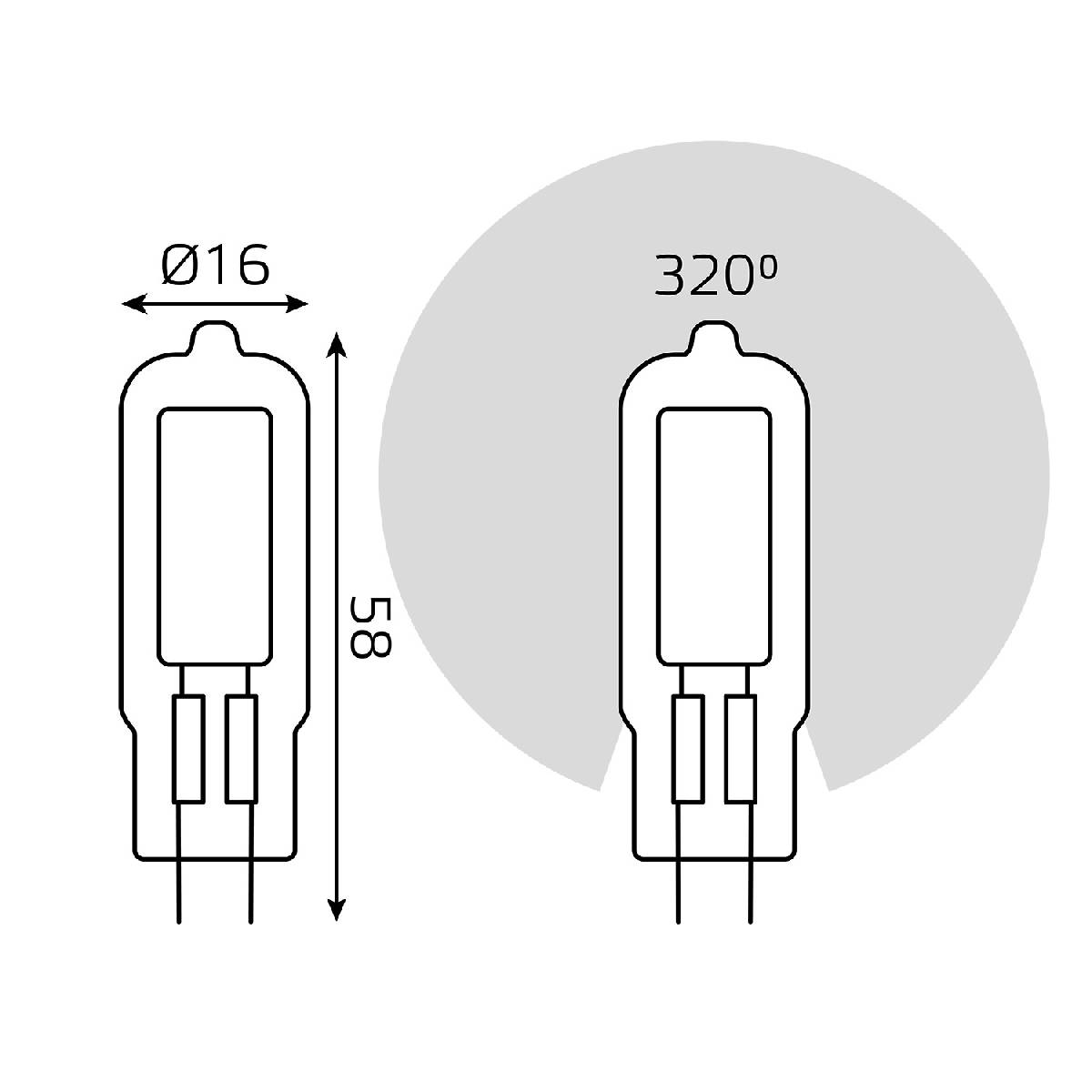 Лампа светодиодная Gauss G4 4.5W 4100K прозрачная 107807204