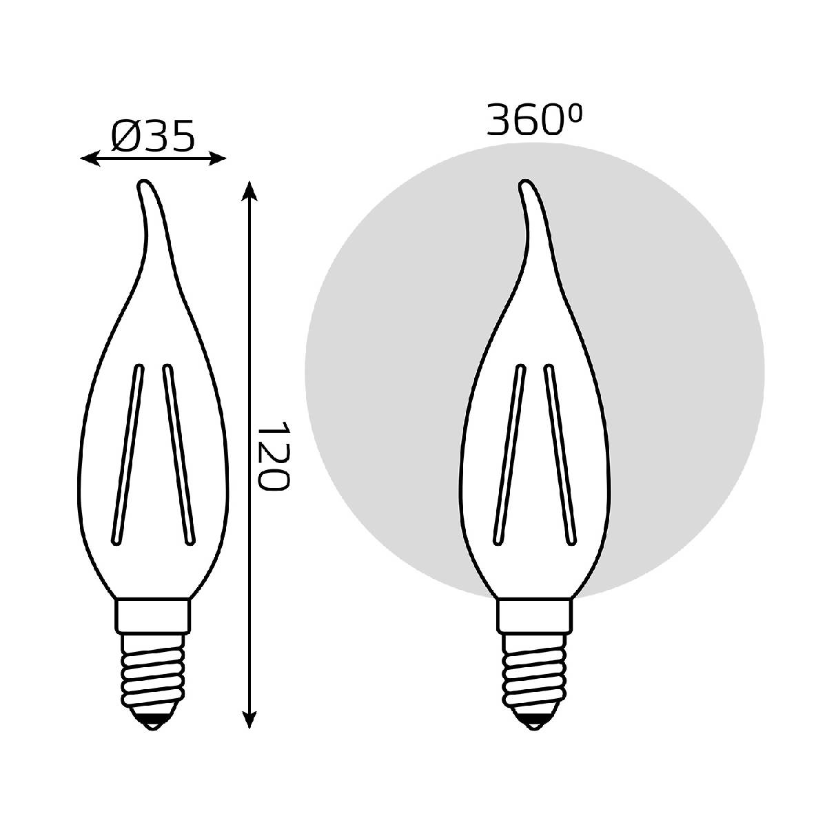 Лампа светодиодная Gauss Filament Elementary E14 10W 4100K 42120