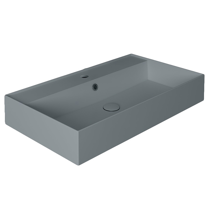 Simas Agile Раковина подвесная/накладная 81х46см., с 1 отв., с переливом, цвет: Cemento matt