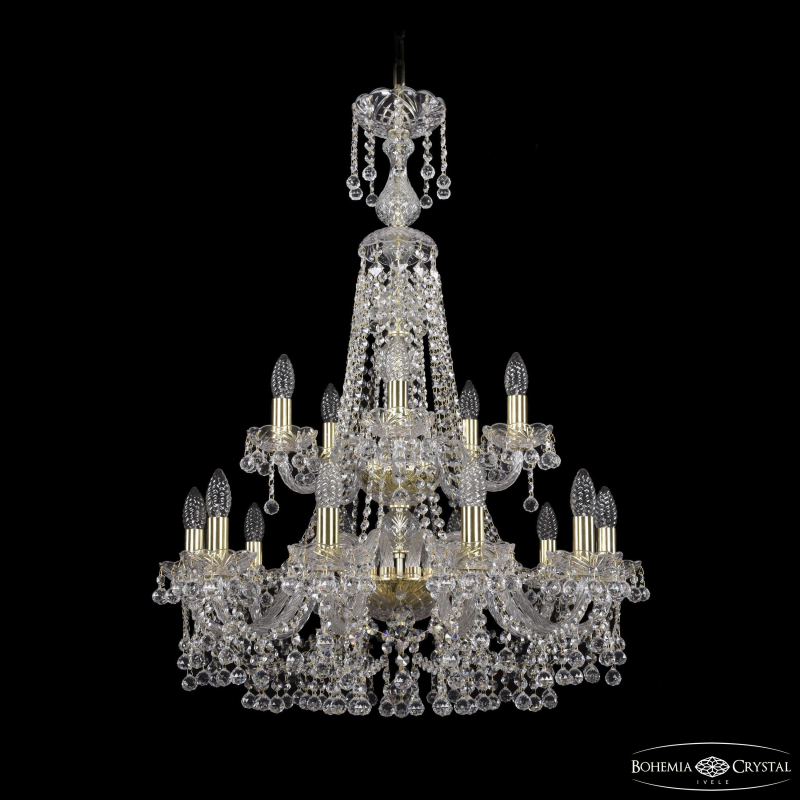 Подвесная люстра Bohemia Ivele Crystal 1409/10+5/240/XL-91/2d G