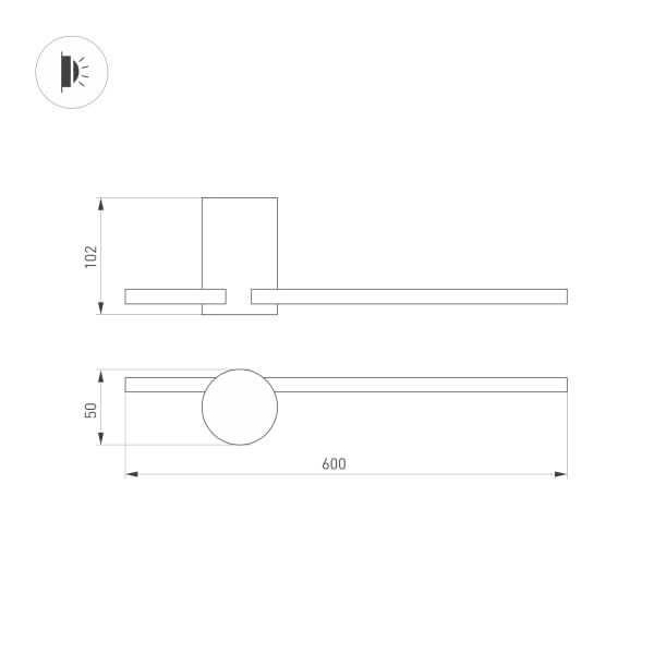 Настенный светильник Arlight SP-Vinci-S600x55-7W Day4000 034170