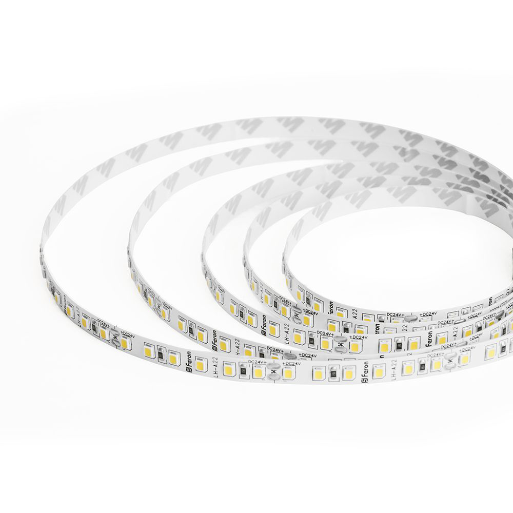 Светодиодная лента 24V Feron LS501, 120*SMD2835, 11W/m, IP20, 3000К (теплый белый) 53086