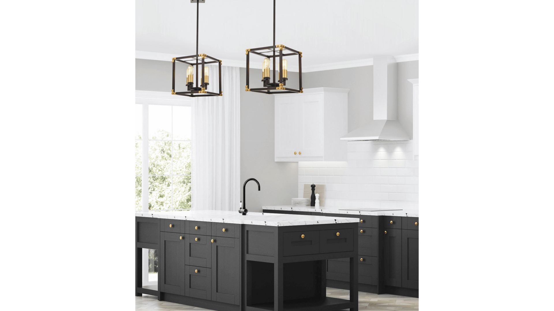 Подвесная люстра Lumina Deco Waldorf LDP 1140-4 BK+MD