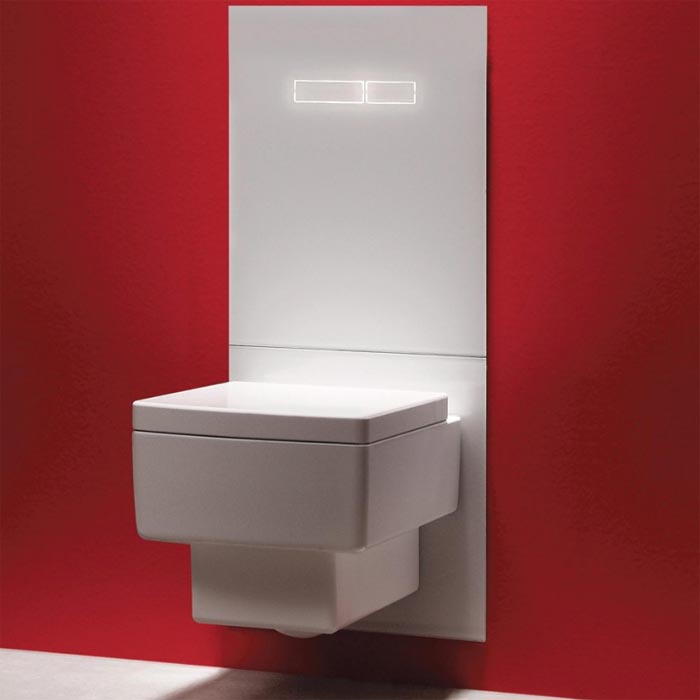 TECElux Комплект для установки унитаза-биде DURAVIT, с верхней панелью 430×555×16 мм, с механическим блоком управления стекло, цвет: белый/хром