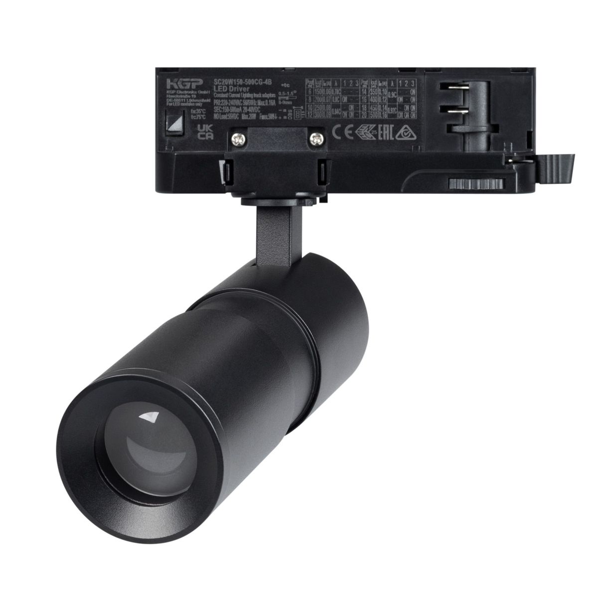 Трековый трехфазный светильник Arlight LGD-ARTEMIS-TRACK-4TR-R55-12W Warm3000 (BK, 8-80 deg, 230V, DALI) 057690