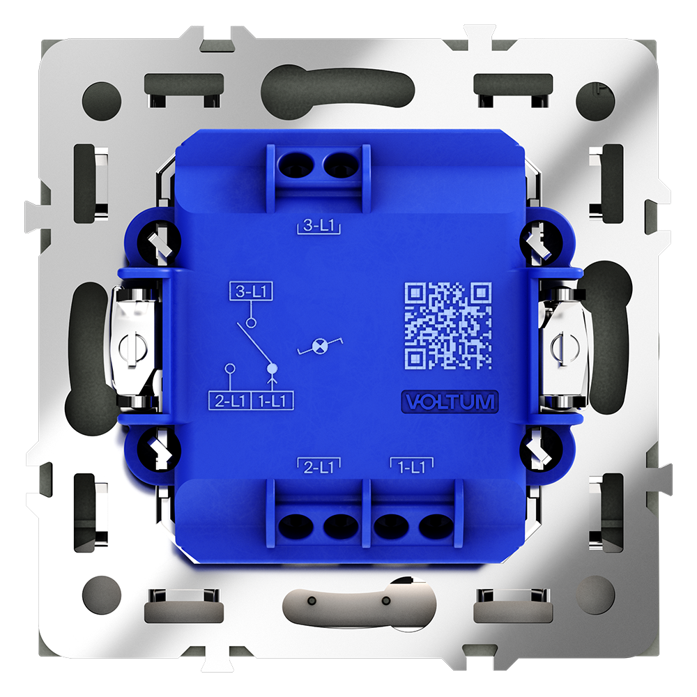 Проходной переключатель одноклавишный с подсветкой Voltum S70 VLS010407 (графит)