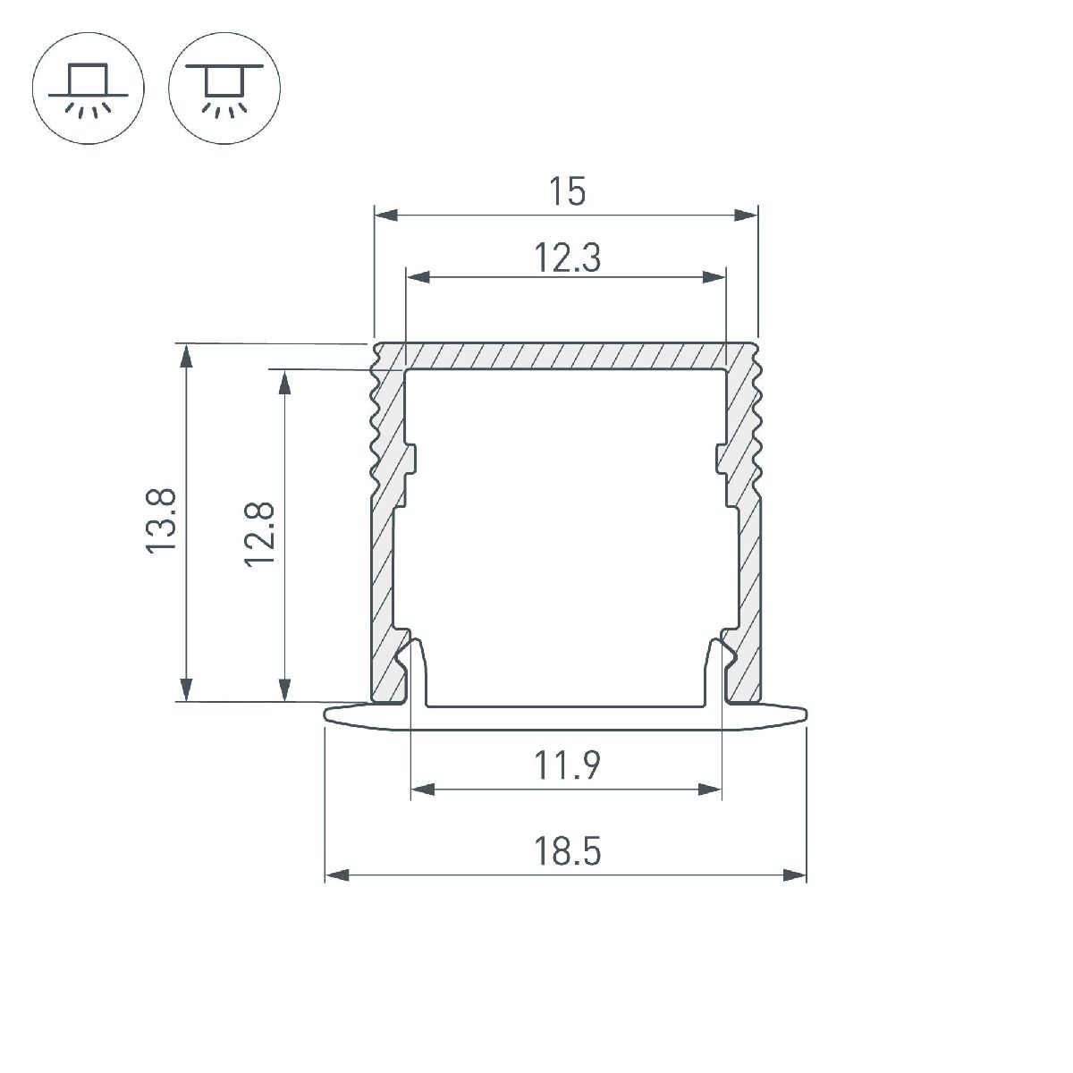 Алюминиевый профиль Arlight SL-MINI-15-2000 ANOD 049019