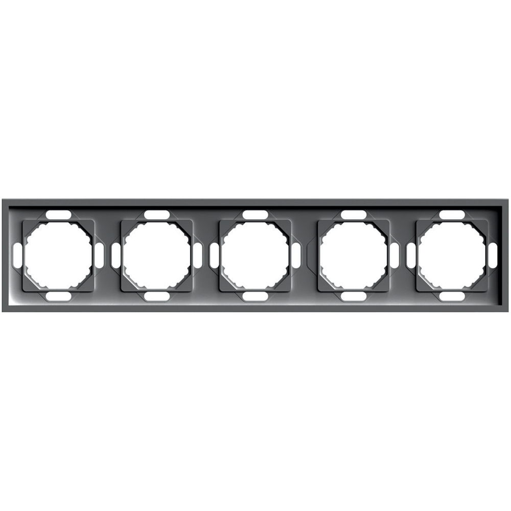 Рамка 5-местная Stekker Эмили PFR00-5005-09 антрацит soft touch 49940