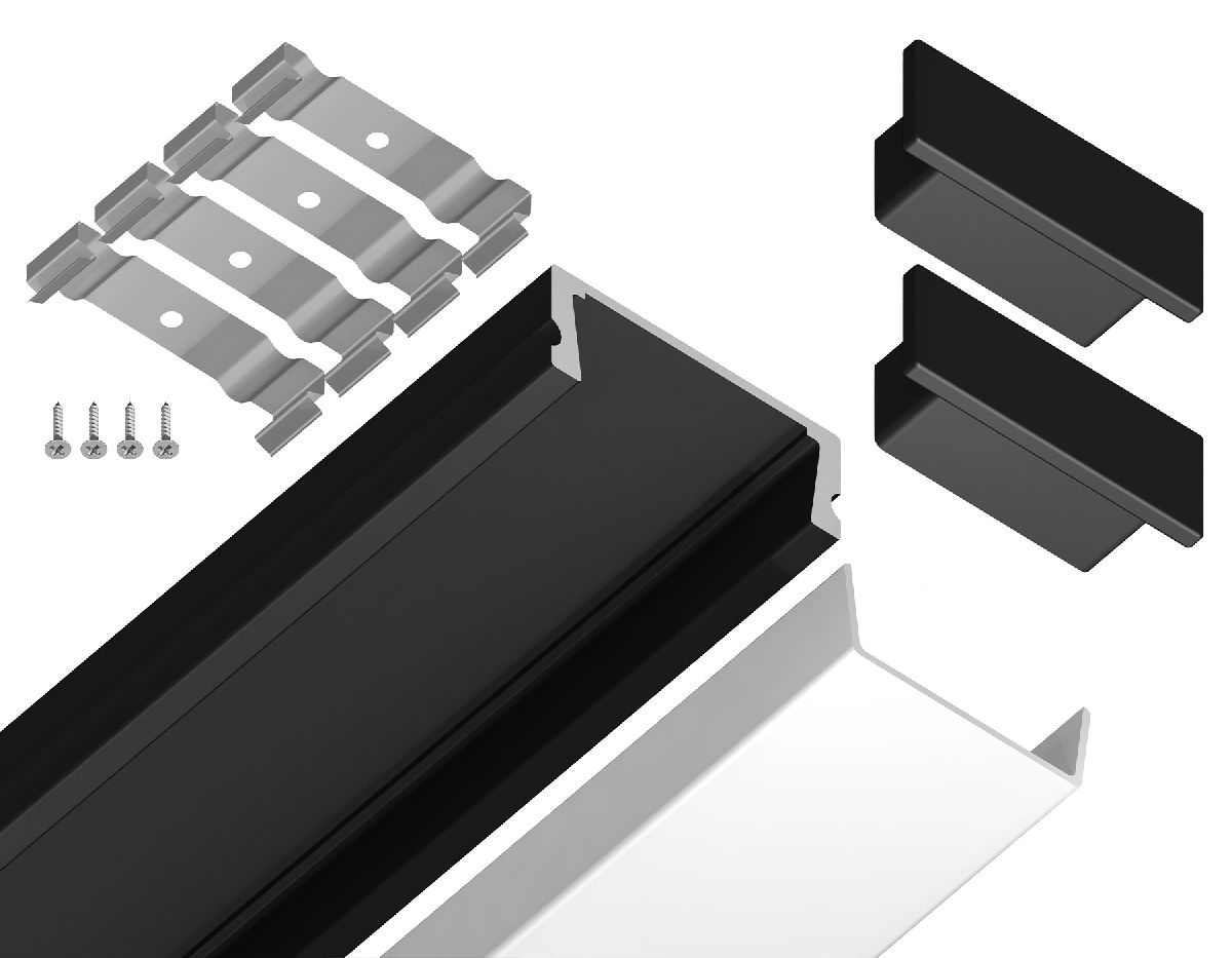 Алюминиевый накладной профиль Ambrella Light Alum Profile GP1700BK