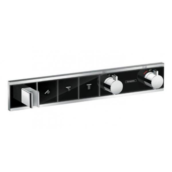 Hansgrohe RainSelect Смеситель для душа, термостатический, 3 источника, СМ, внешняя часть, цвет: черный/хром