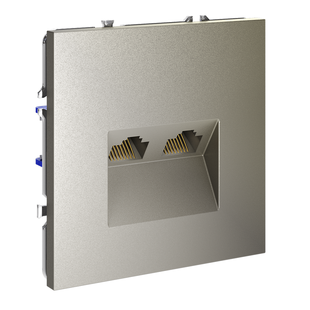 Розетка компьютерная двойная Voltum S70 VLS060204 (шелк)