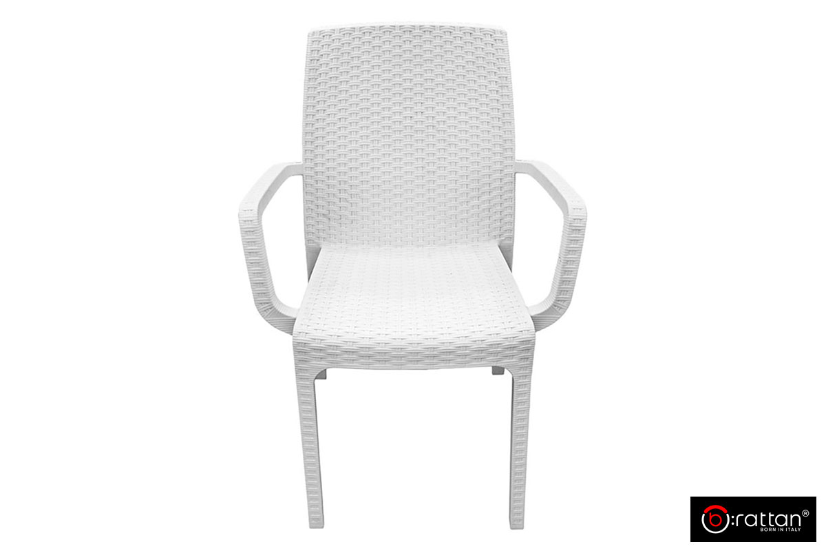 Стул B:rattan ИНДИАНА / INDIANA с подлокотниками, белый