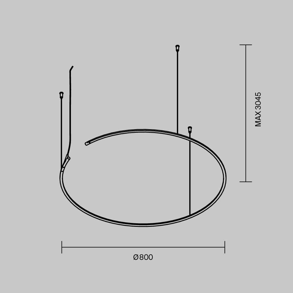 Шинопровод Maytoni Technical Busbar trunkings Arity TRX233-RH-D800-B