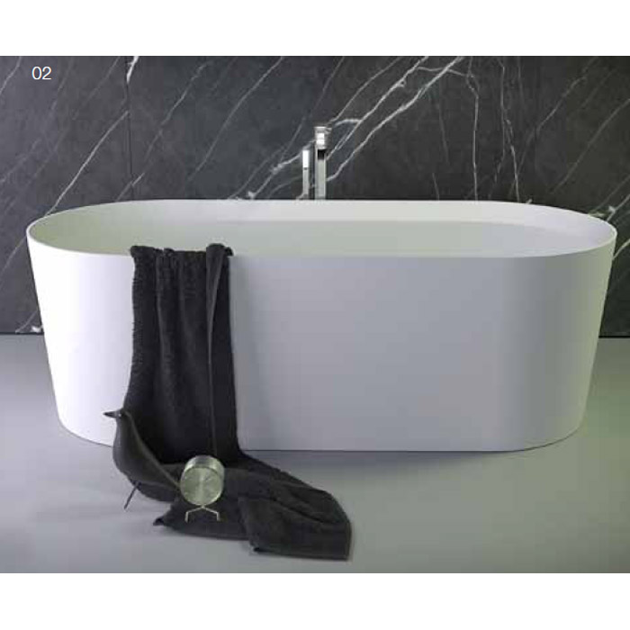 KNIEF Pearl Ванна отдельностоящая овальная 172x81x50см со сливом, цвет: белый матовый