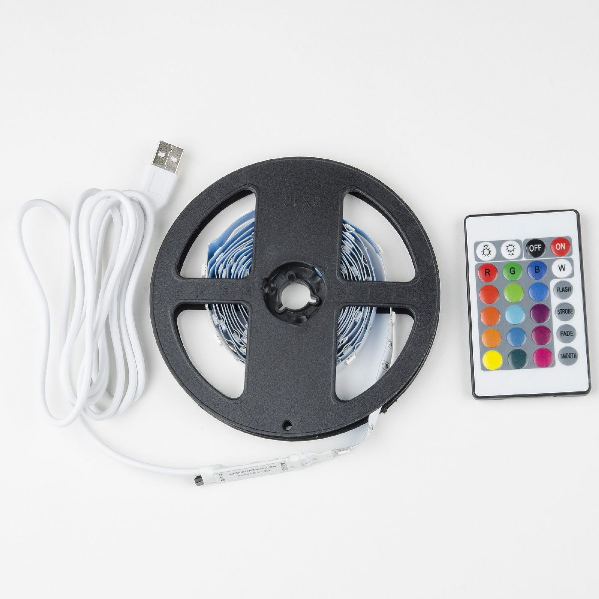 Светодиодная лента Uniel ULS-U12 3M/RGB/1.5M/USB/RC IP20 RUA02C24 блистер UL-00007534