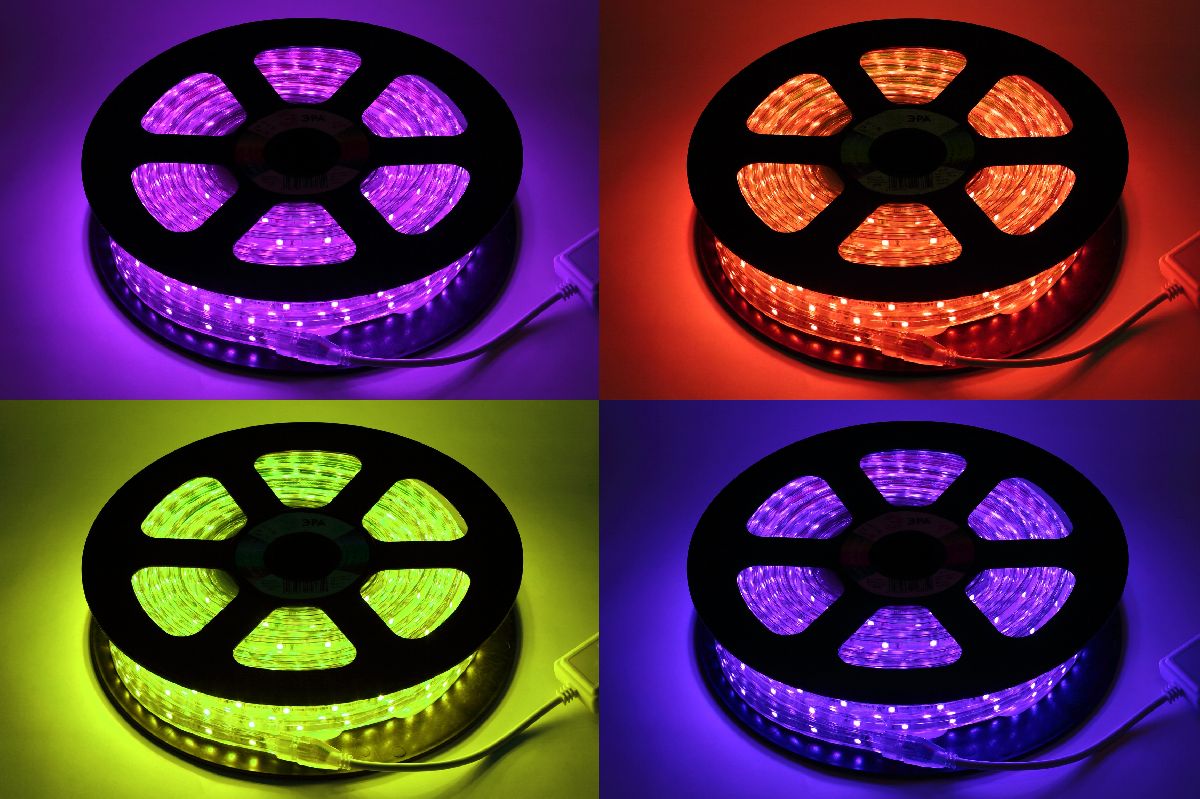 Светодиодная лента Эра 220В 5050 7,2Вт/м RGB 20м IP67 LS5050-7,2-30-220-RGB-IP67-20m Б0043096