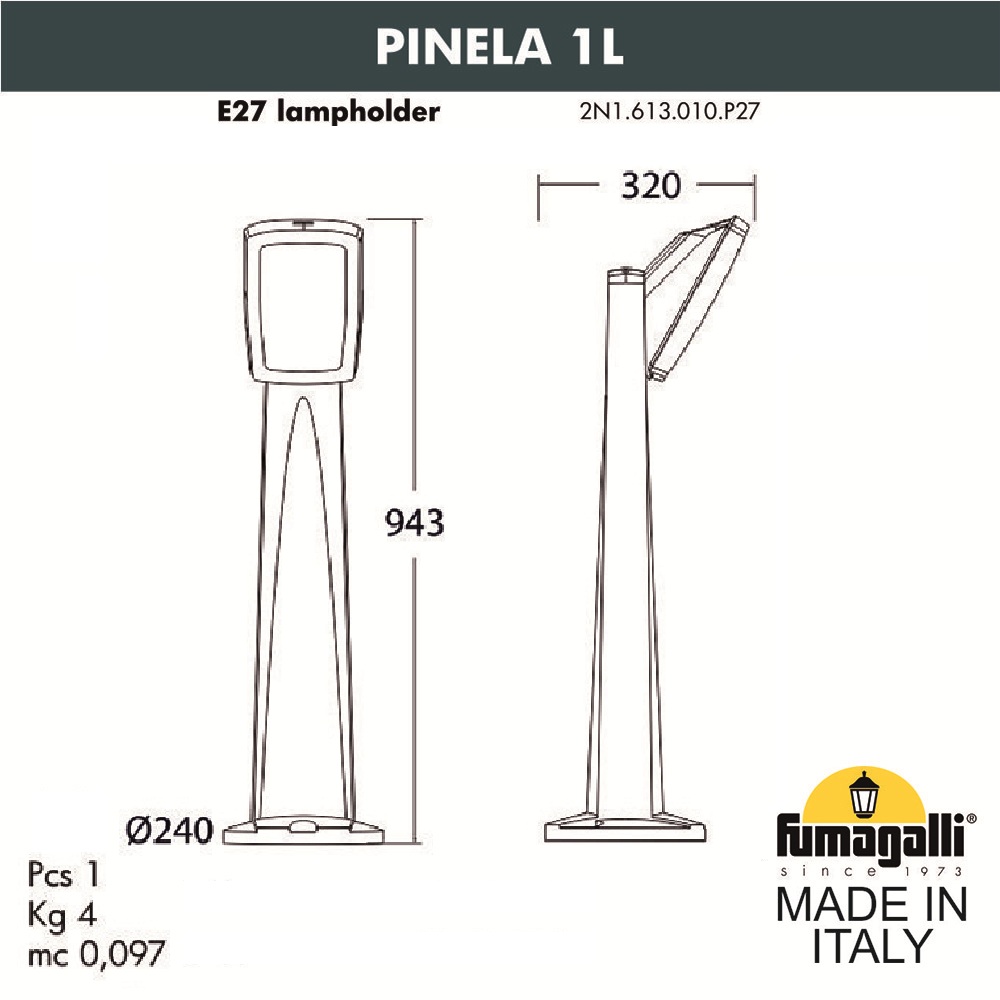 Ландшафтный светильник Fumagalli Germana 2N1.613.010.WYF1R