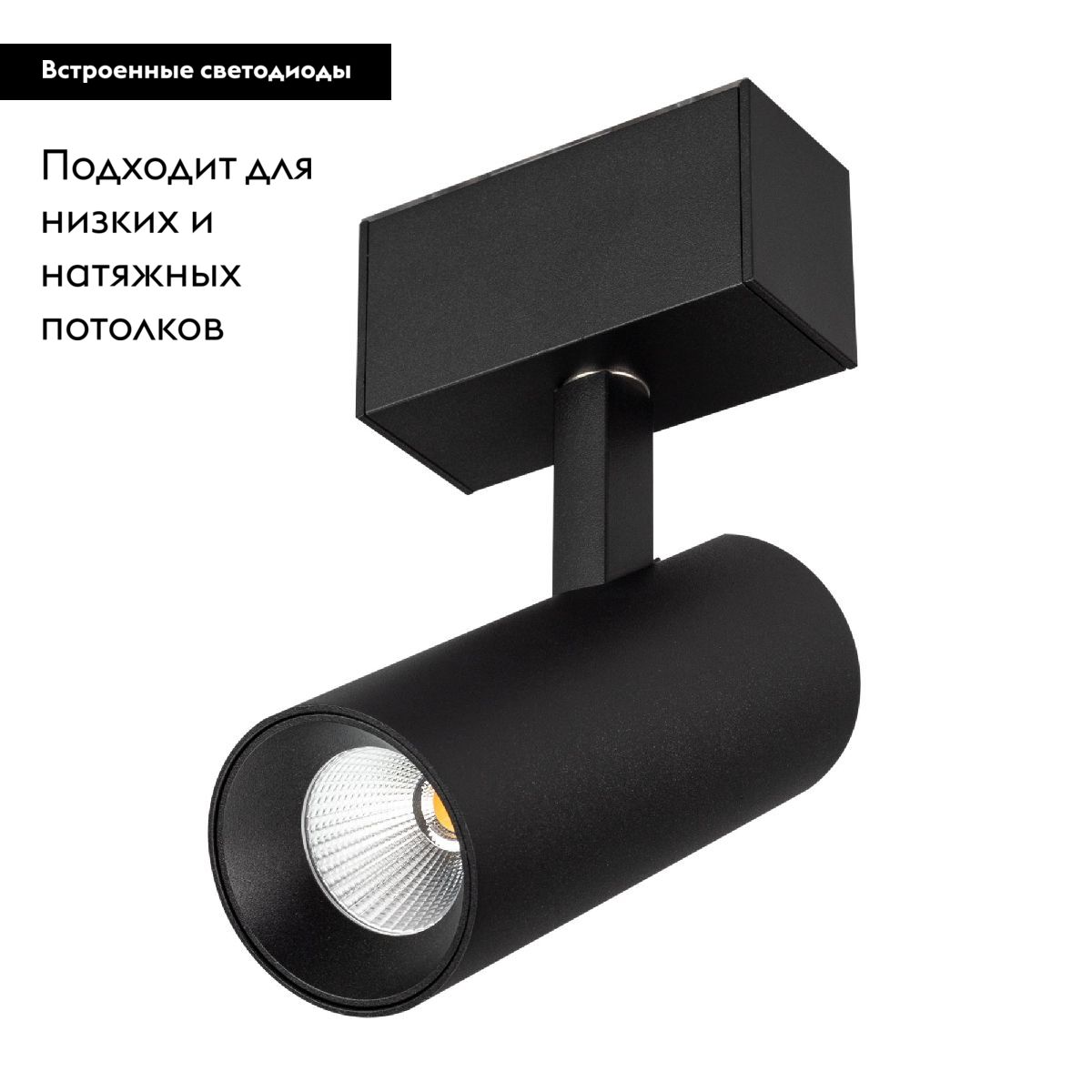 Трековый магнитный светильник Arlight MAG-SPOT-45-R85-12W Day4000 (BK, 36 deg, 24V, DALI) 046592