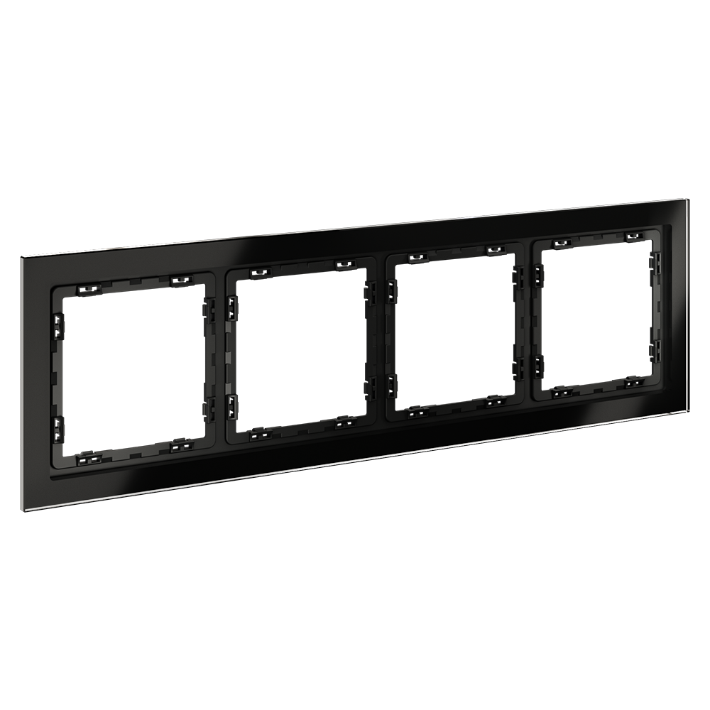 Рамка на 4 поста Voltum S70 VLS110408 (черный,стекло)