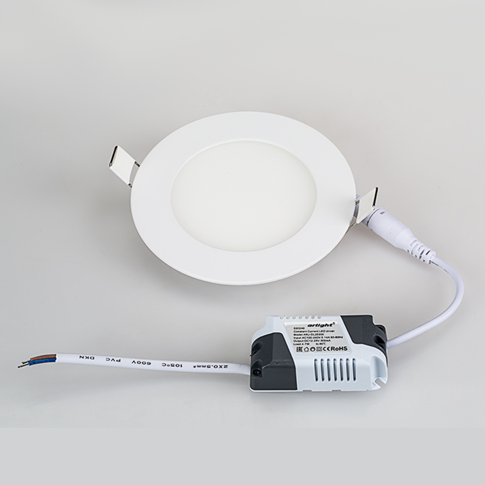 Встраиваемый светильник Arlight MS-EDGE-R120-6W Warm3000 (WH, 115 deg, 230V) (IP44 Металл) 049176