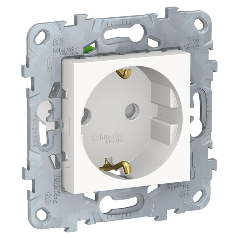 Розетка с заземлением, со шторками Schneider Electric Unica New NU505718