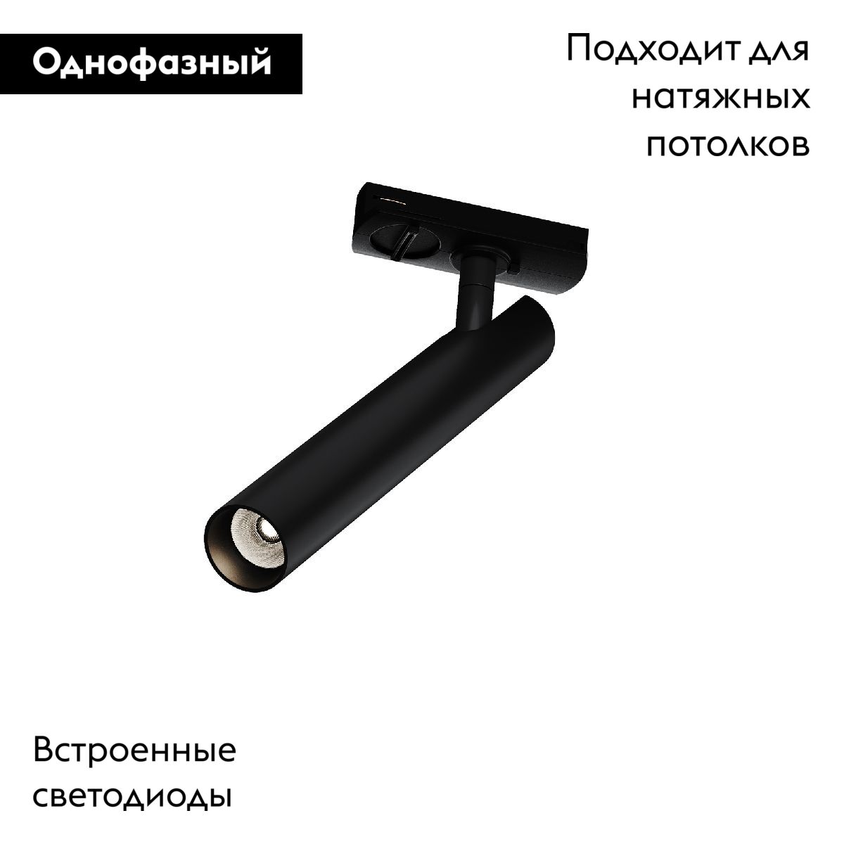 Трековый однофазный светильник Maytoni Focus T TR141-1-6W3K-M-B