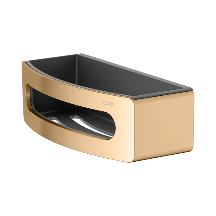 Keuco Elegance Полочка для душа, подвесная, цвет: brushed brass/anthracite