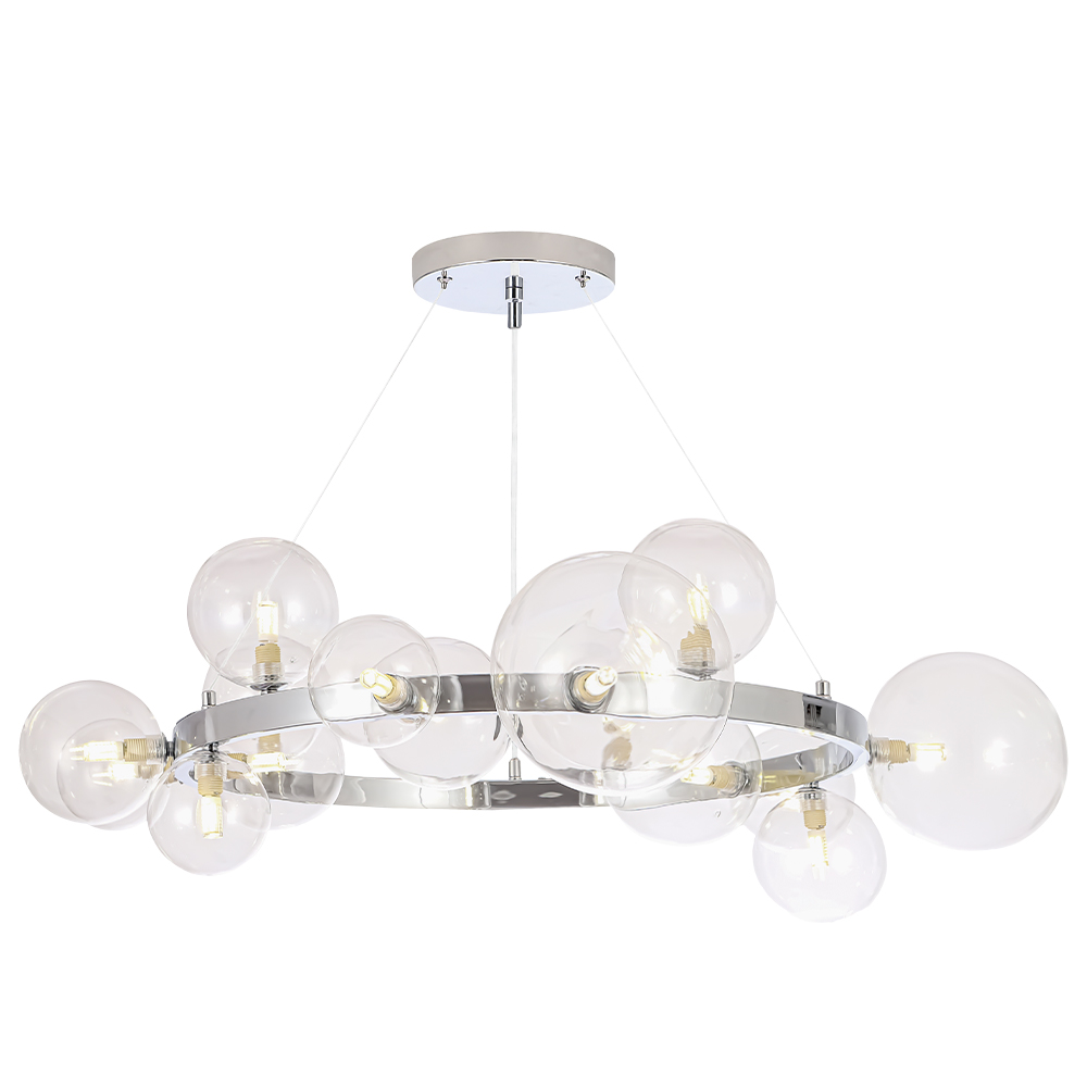 Подвесная люстра Crystal Lux AGATA SP15 V2 CHROME/TRANSPARENTE
