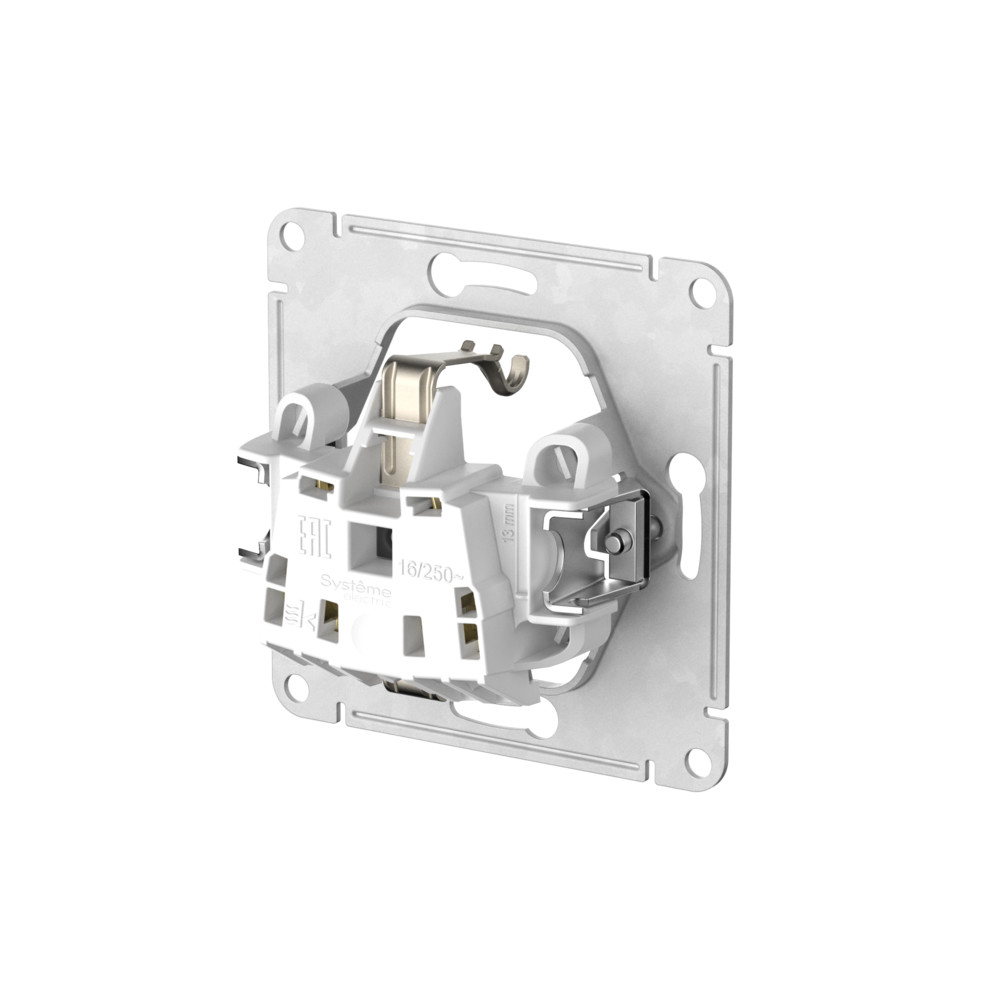 Розетка с зазем. со шт. с прозрач. крыш, 16А, IP44, мех., быстрозажим. Клем Systeme Electric AtlasDesign Aqua Карбон ATN441046S