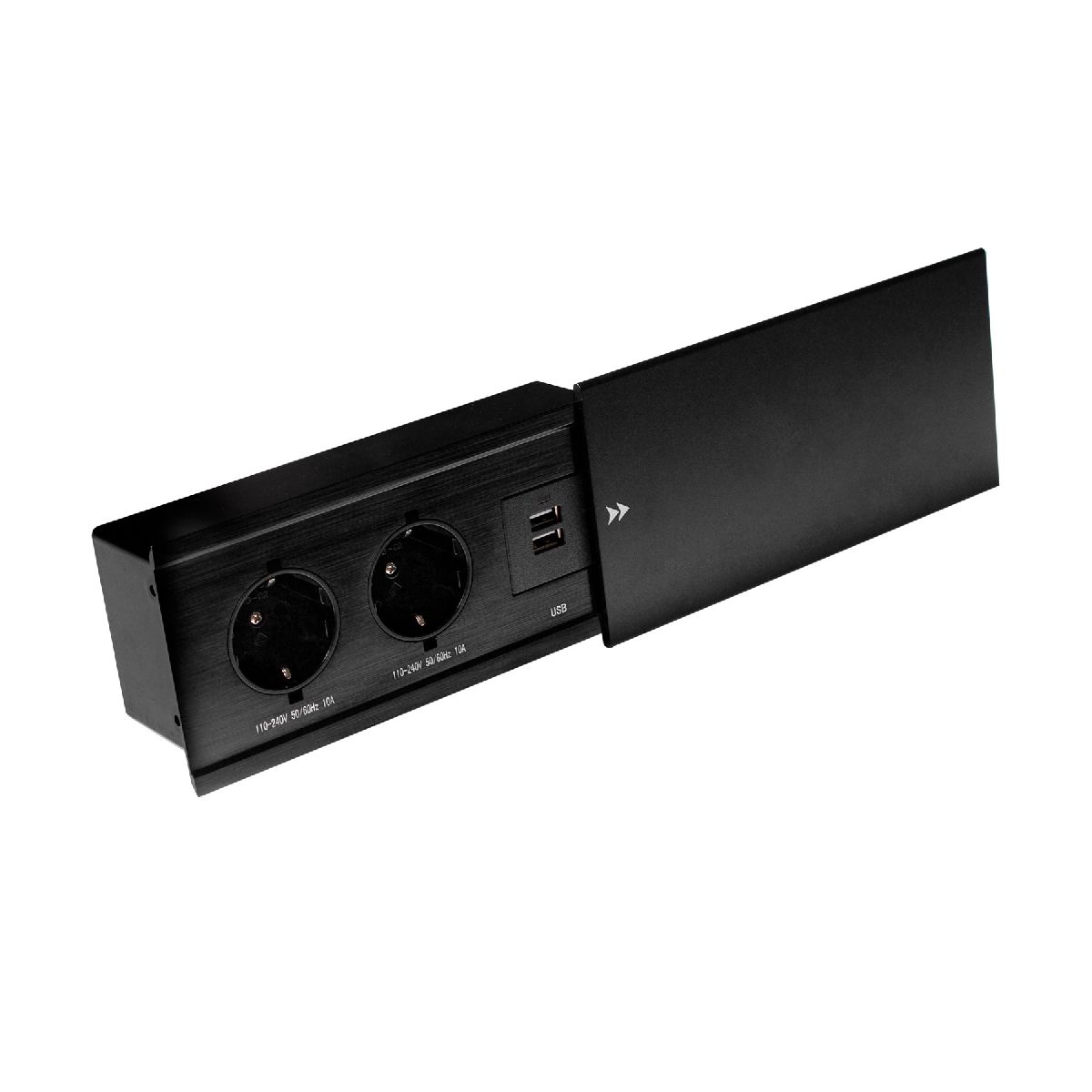 Блок розеток JX (Slide Top) (2 секции + 2 USB с кабелем питания) Mebax 00-00002889