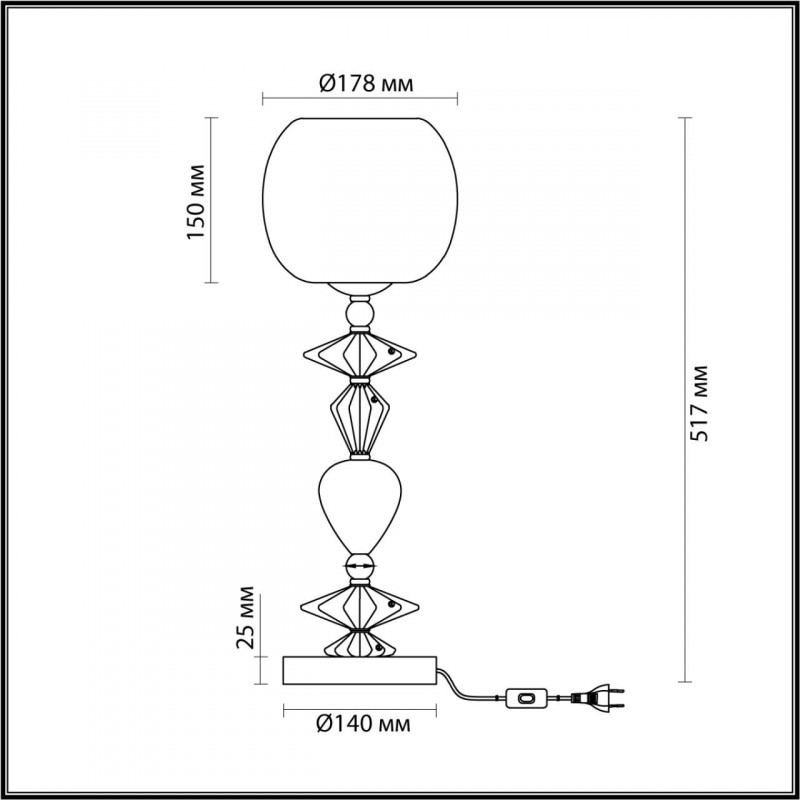 Настольная лампа Odeon Light BIZET 4855/1T