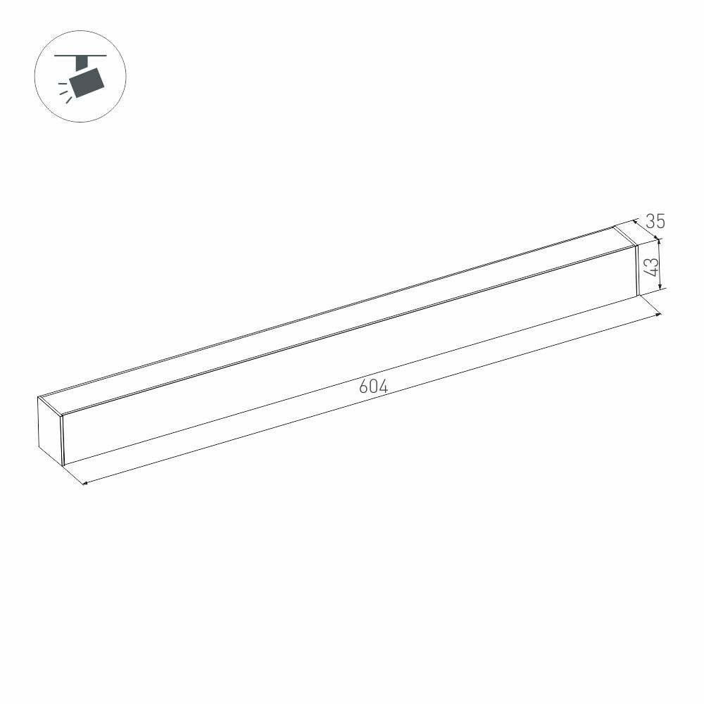 Трековый магнитный светильник Arlight MAG-FLAT-45-L605-18W Warm3000 (BK, 100 deg, 24V, DALI) 046584
