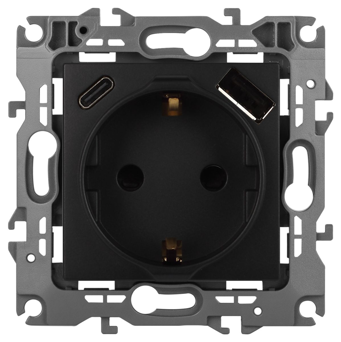 Розетка со шторками с USB type-A+C Эра 12-4108-05 Б0067707